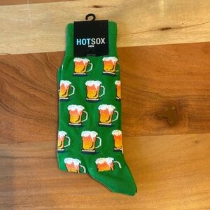 Hot Sox Men Green Beer Mug Crew Socks